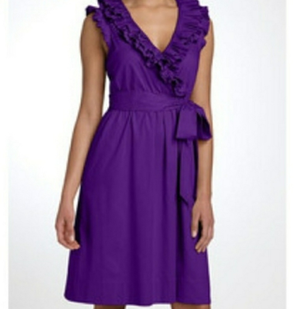 Black ruffle trimmed dress